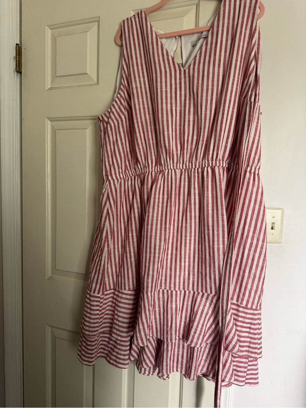 julia jordan Red and White Striped Sleeveless Sundress Tags Removed